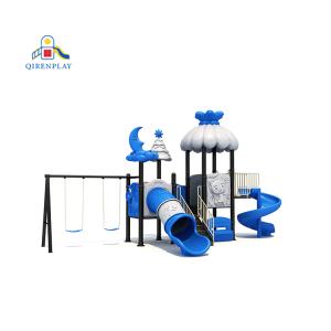 Hot sale Kids Plastic Slide with swing Children Amusement Park  Outdoor Forest Theme Playground commercial playground