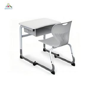 Modern student desk bottom classroom furniture student desk and chair set reinforced with steel pipe