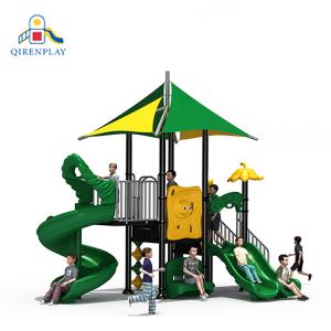Colorful new design kindergarten play equipment outdoor playground plastic slide