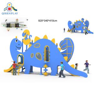 Custom color playground slides amusement park stegosaurus children playground slide