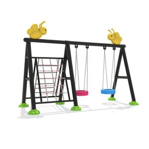 Best selling Kids Play set Outdoor Playground Swing with Seat Plastic Coated Carabiners for Easy Install