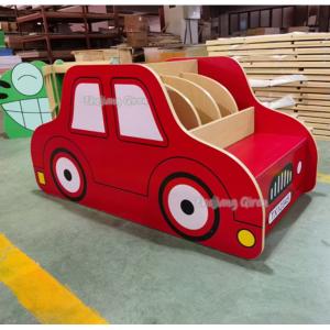 Wooden Children's Bookshelves Double-sided Bookshelves Automobile Kindergarten Furniture