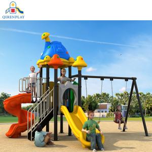 Kindergarten Children Adventure Amusement Indoor Outdoor Kids Playground Plastic Slides With Swing Set For Kids