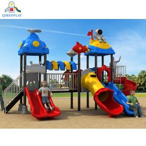 Children large public outdoor playground plastic slides